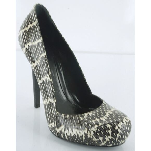 Alexander McQueen Gray Snake Optic Platform Heels Pumps Size 5.5 New $945 Toe Sz - Picture 1 of 12